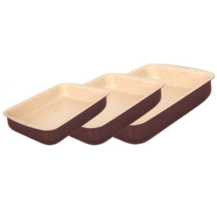 Premium Rektangulær Ovnfast Fadsæt – 3 dele